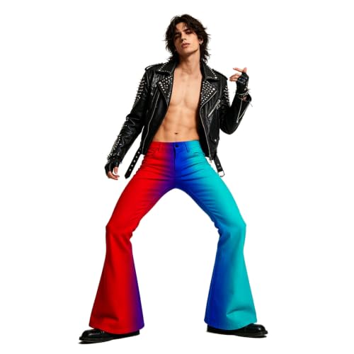 Eauptffy Pantalon évasé pour homme - Dégradé de couleurs - Legging évasé - Pantalon de survêtement taille haute - Pantalon de sport stretch - Pantalon de jogging respirant - Pantalon de loisirs – vue 4