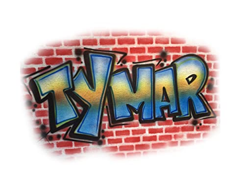 Airbrush Brick Wall Graffiti 90s Custom Personalized Name - T Shirt Hoodie Sweatshirt