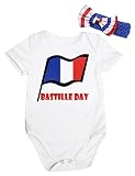 Petitebelle Frankrijk Dag Wit Bodysuit Romper Set Nb-18m