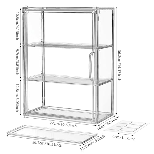 MSHOMELY 3 Tiers Clear Display Case for Figures Collectibles 2 Pack Wall Mounted Hobby Figurine Display Case, Display Box for Action Figures, Car Model, Funko by MSHOMELY - Image 6