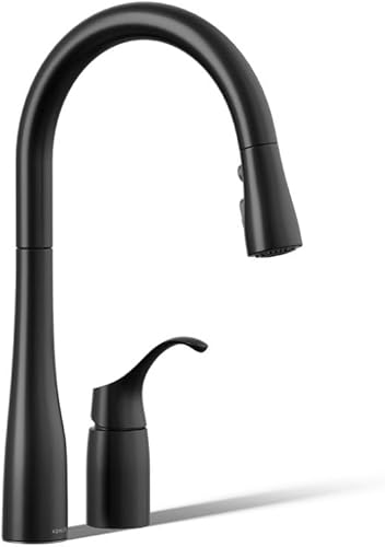 Miniatura 152 de KOHLER Simplice, llave abatible de cocina, 647-CP Mate negro,Cromo pulido,Latón cepillado vibrante.,Vibrant Stainless