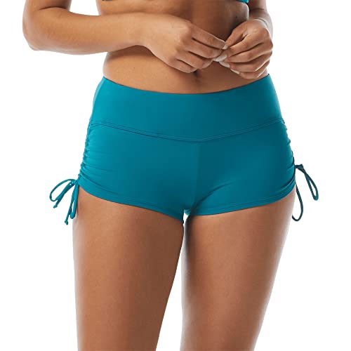 Beach House Blake Side Tie Bikini Bottom - High Waist Swim Short, Blake, Lagoon 10 #TOP21