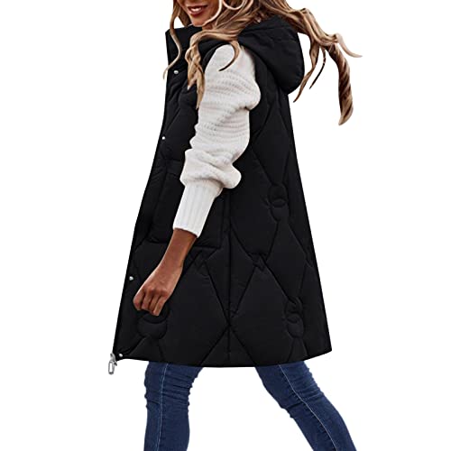 Veste à capuche pour femme manteau long chaud en coton coupe loose