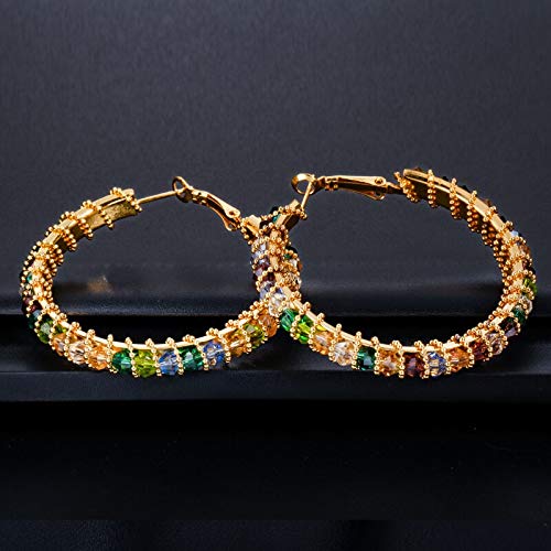 Boucles d'oreilles faites à la main en cristal jaune style surdimensionné