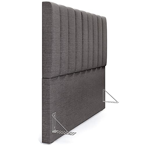 Cabeceira Cama Box Casal Queen 160 cm Dália W01 Linho Cinza Escuro - Lyam Decor