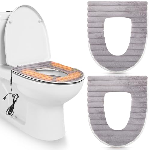 Hortsun 2 Pcs Heated Toilet Seat Cover, USB Powered Toilet S...