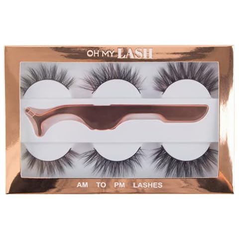 OH MY LASH Multipack Set Black Faux Mink False Strip Eyelashes Cover