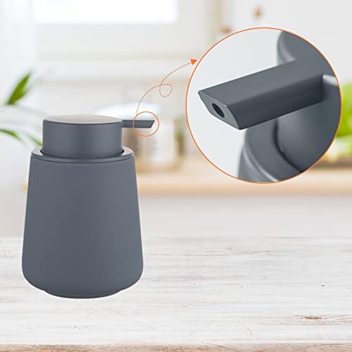 Ceramic Soap Dispenser, Hand Liquid Bottles Soap Dispenser Bathroom with Plastic Pump Wide Opening to Refillable Dish Lotion Jar Dispensing for Bathroom Countertop Kitchen (Narwhal grey)