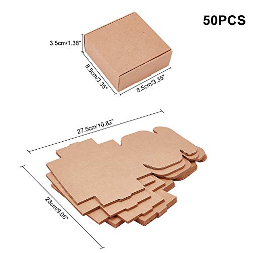 PH PandaHall 50pcs Coffrets Cadeaux Kraft Petites Boîtes Carrées en Carton – vue 2