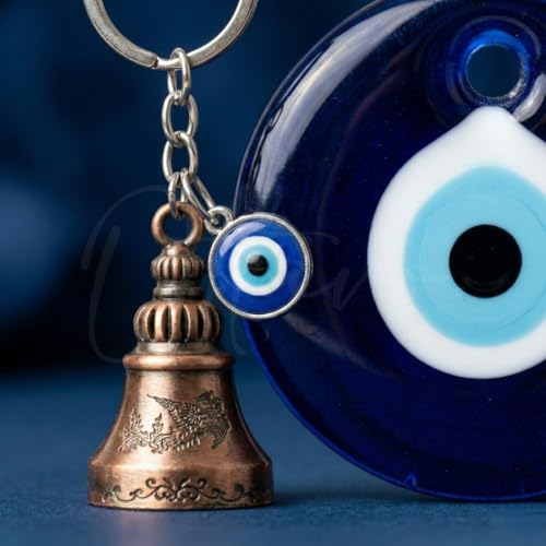Image of OTTAVO Guardian Bell Keychain, Oxidized Copper, Tibetan Style, 5 cm Height, Good Luck Charm