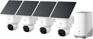 eufy SoloCam E42 4K Solar Wireless Outdoor Security Camera 4-Cam Kit + HomeBase S380 - AI Tracking, Pan-Tilt, No Monthly Fees