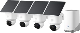 eufy Security SoloCam E42 4-Cam Kit (HomeBase S380), 4K Security Camera Wireless Outdoor, Solar Powered, AI Motion Tracking, Strobe Light, Pan & Tilt, Facial Recognition, Local Storage Up to 16 TB