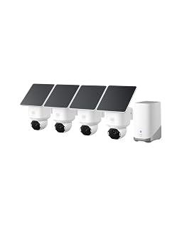 eufy Security SoloCam E42 4-Cam Kit (HomeBase S380), 4K Security Camera Wireless Outdoor, Solar Powered, AI Motion Tracking, Strobe Light, Pan & Tilt, Facial Recognition, Local Storage Up to 16 TB - Amazon product rated Grade A