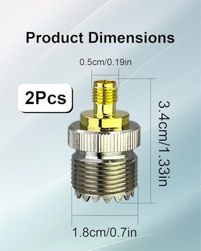 Adaptador conector coaxial SMA hembra a UHF hembra 2 piezas miniatura 5