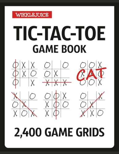 Tic-Tac-Toe Game Book: 2,400 Tic-Tac-Toe Game Grids | Large 8.5 x 11 inches | 200 Numbered White Pages | Fun To Play For All Age