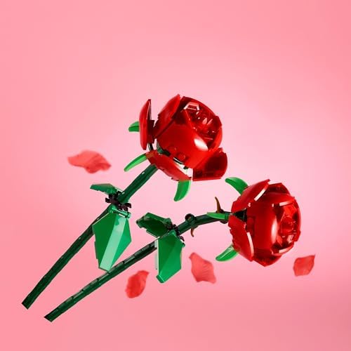 LEGO Creator Róże, Sztuczne Kwiaty do Zbudowania, Stwórz Własny Bukiet i Elegancką Dekorację Biurka, Pomysł na Prezent, Dla Dziewczynki, Chłopca i Miłośnika Kwiatów, 40460