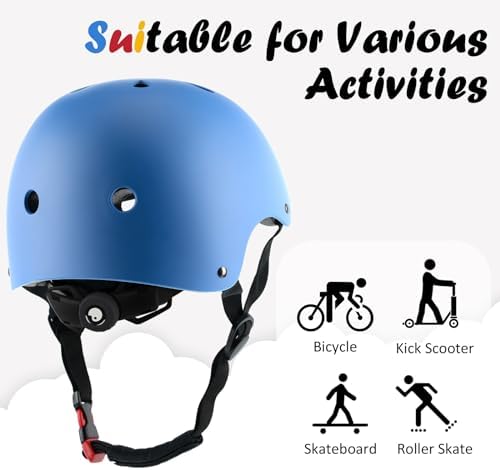 Kids Bike Helmet, Adjustable and Multi-Sport, from Toddler to Youth, 3 Sizes (Blue) — view 3
