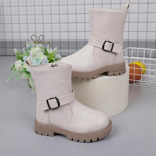 Girls Ankle Boots Waterproof Combat Shoes With Side Zipper for Little Kid/Big Kid 2025 Winter Fashion3