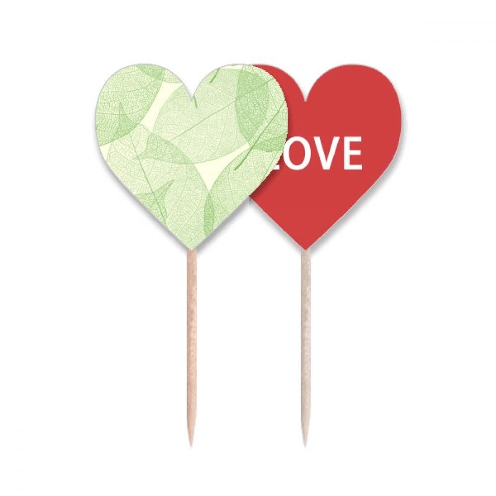 Pic cupcake drapeau cœur vert et blanc pour décoration de gâteau