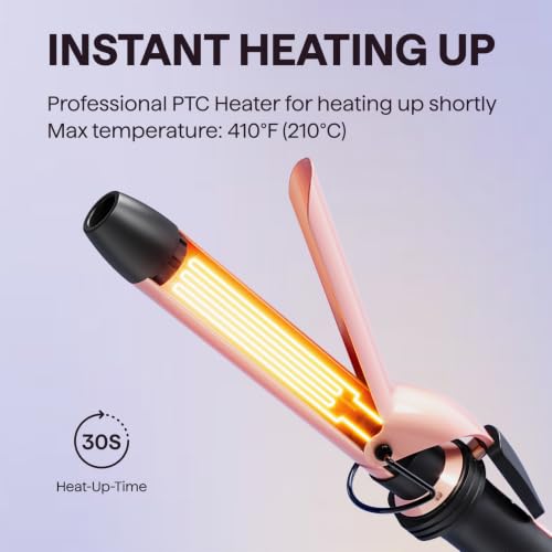 Image of Wavytalk 5 in 1 Curling Wand Set with Curling Brush and 4 Interchangeable Ceramic Curling Wands Wands, Instant Curling Hair Curler, Includes Heat Protective Glove and 2 Clips