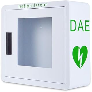 AED Defibrillator Storage Cabinet, Cardiac Defibrillation Alarm Box with Alarm System, Rounded Corner Design, Fits Most AED Models, for Home, Schools, Clubs and Groups