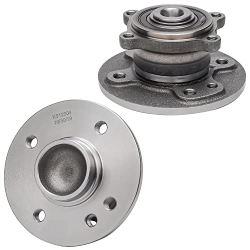 Detroit Axle - 512304 2 pc Rear Wheel Bearing Hubs for 2002-2006 Mini Cooper, 2003 2004 2005, 4 Lug, M12 Threads Wheel Hub Bearings Assembly Set Replacement