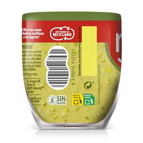 Nocilla Pistacho Crema de Cacao Sin Aceite de Palma, 180g, Sin Gluten