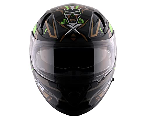 Image of Axor Apex Tiki ISI ECE DOT Certified Full Face Dual Visor Helmet for Men -Black Gold-M