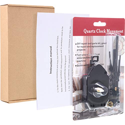 Hicarer Quartz Pendulum Trigger Clock Movement Chime Music Box Completer Pendulum Clock Kit With 3 Pairs Of Spades, Fancy, Straight Clock Hands #TOP6