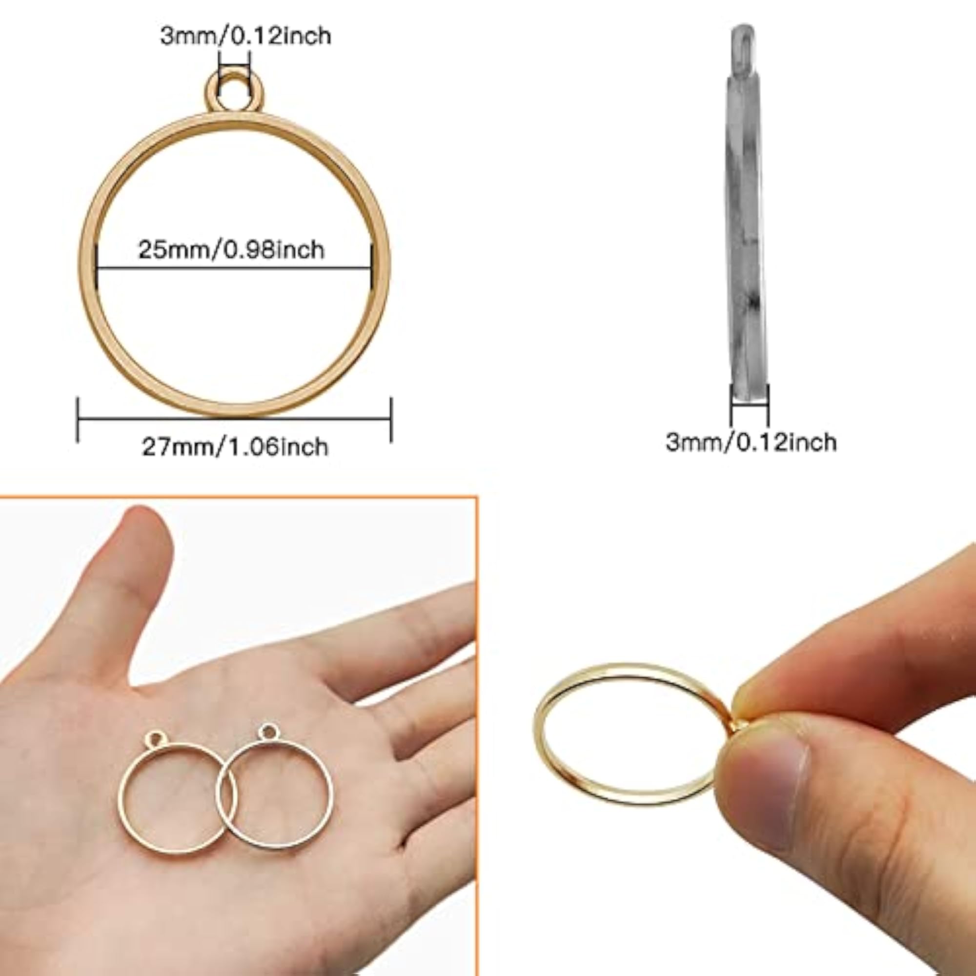 Open Back Window Pendant Molds for Jewelry Making