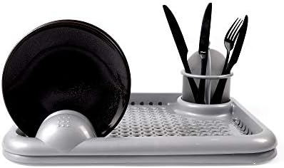 VDM Home Products® Deluxe Dish Drainer Measuring Approx. 44x35 cm. Includes Plate and Cutlery Holder and Equipped with Separate drip Tray