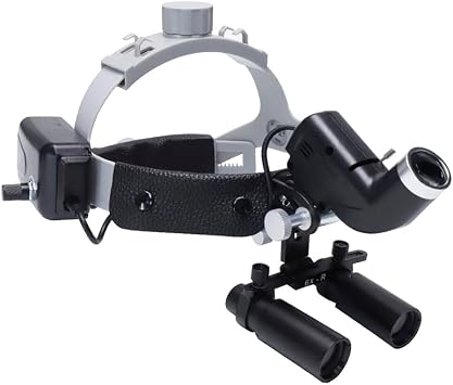 6X Loupes Binocular Magnifer with 5W LED Head Lamp Adjustable Spot Size with One Battery