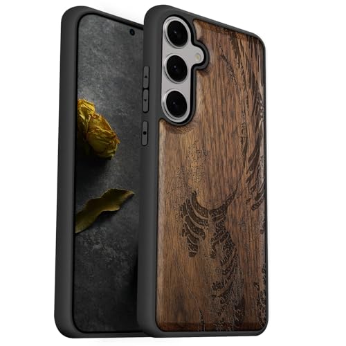 Coque bois de noyer pour Samsung S25 idéale pour un style élégant au quotidien