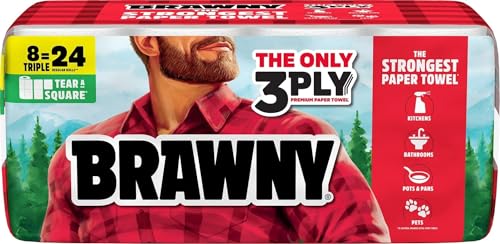 Brawny Tear-A-Square Paper Towels (8 Triple Rolls)