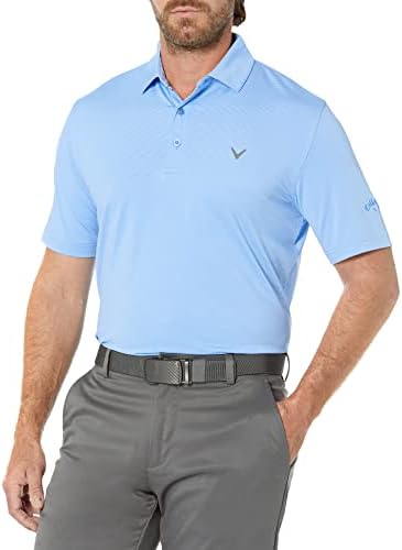 Callaway Men's Pro Spin Fine Line Short Sleeve Golf Shirt (Size X-Small-4X Big & Tall), Marina, Large