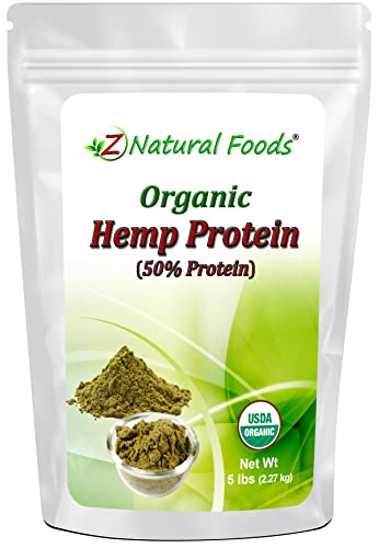 Organic Hemp Protein Powder - Unflavored Unsweetened - Plant Based Superfood for Smoothies, Shakes, Meal Replacement, Snacks Recipes - Raw, Vegan, Non GMO, Gluten Free - Bulk 5 lb Size