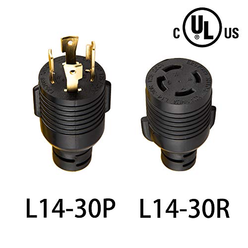 Yodotek 10 Feet Heavy Duty Generator Locking Power Cord Nema L14-30P/L14-30R,4 Prong 10 Gauge Sjtw Cable, 125/250V 30Amp 7500 Watts Yellow Generator Lock Extension Cord With Ul Listed… #TOP1