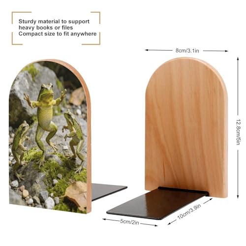 Sujetalibros de madera universal y antideslizante para estante de libros resistente 3
