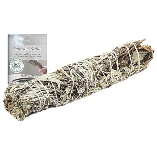 Soul Sticks 1 Pack 9 Inch Yerba Santa Smudge Stick with Starter Guide | Floral Home Sage | Cleansing House | Smudging and Negative Energy | Big Smudge Stick | House Blessing