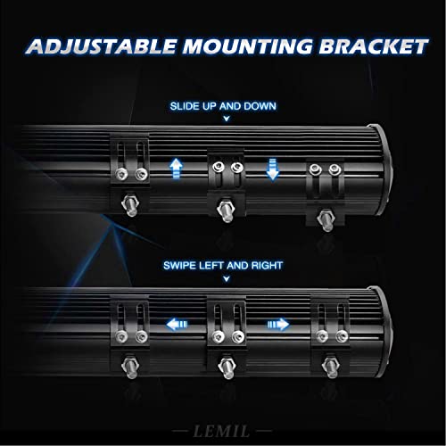Lemil Led Light Bar 18'' 252W Magnetic Light Triple Row Lights Cigarette Lighter Plug Flood Spot Combo Beam 12V Work Light High Power Wire Harness Kit Fog Driving Light Offroad Truck 4X4 Pickup Atv #TOP4