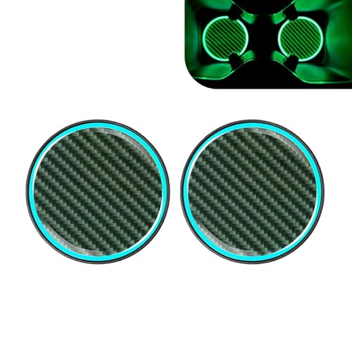 2PCS Posavasos para Portavasos de Carro ABS Negro Fibra de Carbono miniatura 1