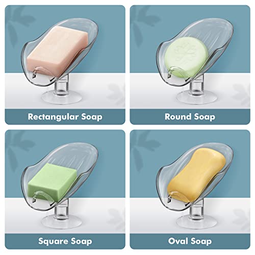 Npet Not Punched Self Draining Plastic Soap Dish Holder With Enlarged Suction Cup,Portable Soap Tray For Bathroom Shower, Kitchen Sink, Save Space And Soap (1 Clear) #TOP5