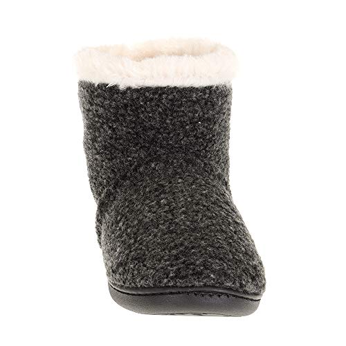 Minnetonka Womens Betty Booties, Charcoal Berber, Size X-Large #TOP9
