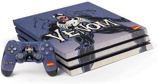 Skinit Decal Gaming Skin Compatible with PS4 Pro Bundle - Officially Licensed Marvel Classic Comics Venom Design