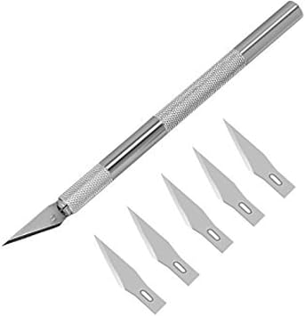 Knife Tasarım Hobi Neşter Kretuar Bıçağı 5 Uç Yedekli Set