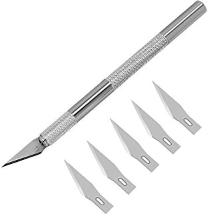 Knife Tasarım Hobi Neşter Kretuar Bıçağı 5 Uç Yedekli Set