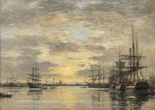Lienzo cuadro Le Havre de Eugene Boudin para salones elegantes