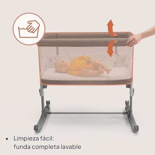 Miniatura 7 de Lionelo Aurora Cuna 3 En 1 Hasta 9 Kg, Cuna De Colecho, Cuna Mecedora, Ajuste De Altura E Inclinación Del Colchón, 4 Ruedas Con Freno, Colchón Ergonómico, Bolsa Grey Concrete Grey Concrete