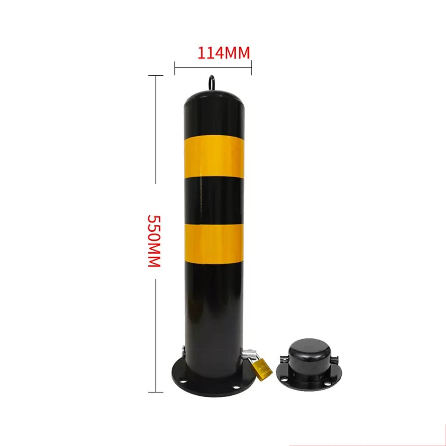 Cinturón Barrera, bolardo Acero estacionamiento automóviles, bolardos Seguridad Desmontables, Poste Barrera estacionamiento automóviles Desmontable Alta Visibilidad Color Amarillo y Negro, bolardos
