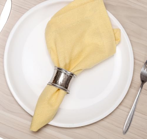 CLEENTABLE Napkin Rings 12 Pcs Decorative Metal Napkin Holder Buckles, Fall Thanksgiving Christmas Napkin Rings, Napkins Rings for Dinner Table Decor, Wedding, Banquet, Party, Easter (Silver) by CLEENTABLE - Image 2